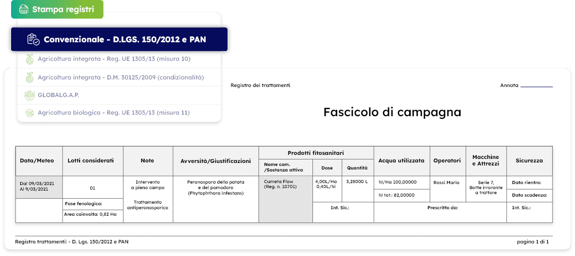 Quaderno di Campagna per convenzionale